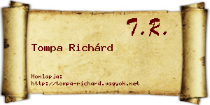Tompa Richárd névjegykártya